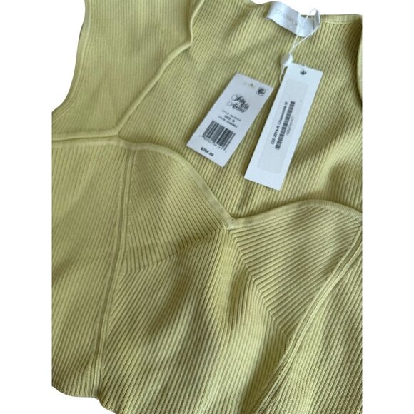 JONATHAN SIMKHAI Chamomile Ribbed Sweetheart Tank Top Size Medium NEW NWT - Picture 4 of 6